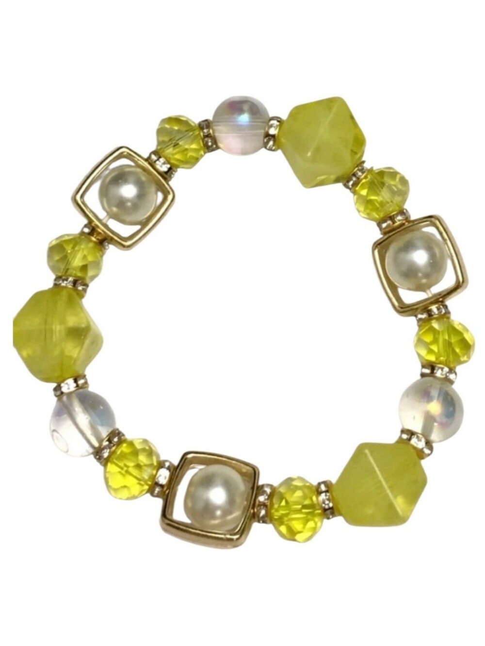 Yellow Geometric Beaded Bracelet 💛